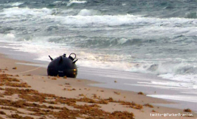 アメリカの海岸に打ち上げられた謎の球体