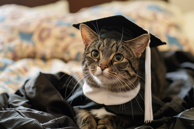 自主的に大学通いを続けた猫、「名誉博士」の学位を授与される