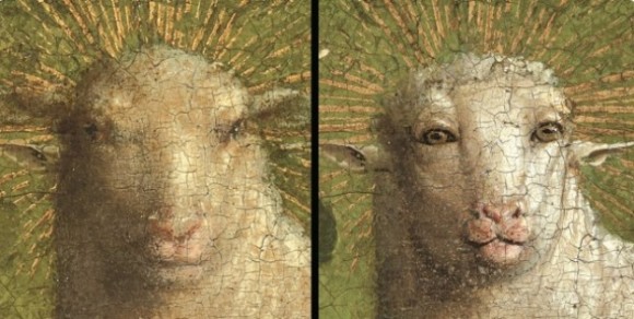 羊が人化？「ヘントの祭壇画」の修復で聖なる羊がヒューマノイド・シープに変貌（ベルギー）