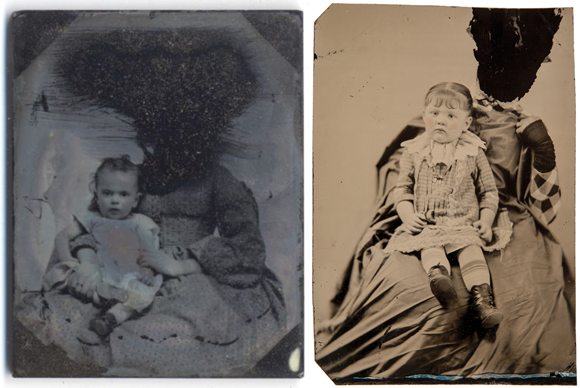 いったいなぜ？子供を抱く女性の顔が黒く塗りつぶされているヴィクトリア時代の写真