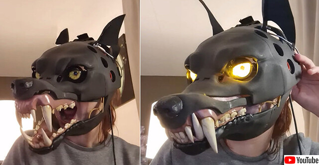 これは欲しい！3Dプリンターで作った狼マスク。口と目と耳が動く！