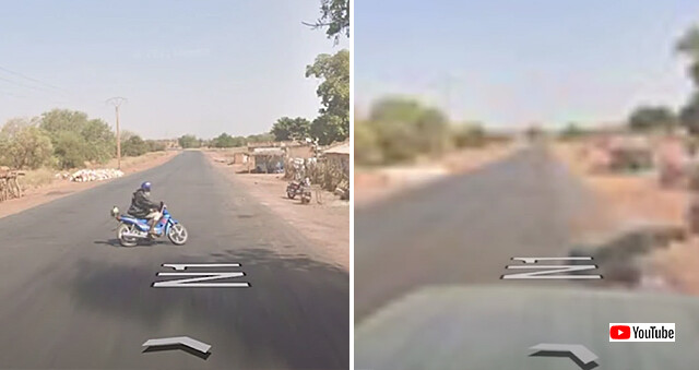 Googleの撮影車がバイクと衝突、その瞬間がストリートビューに写っていた！