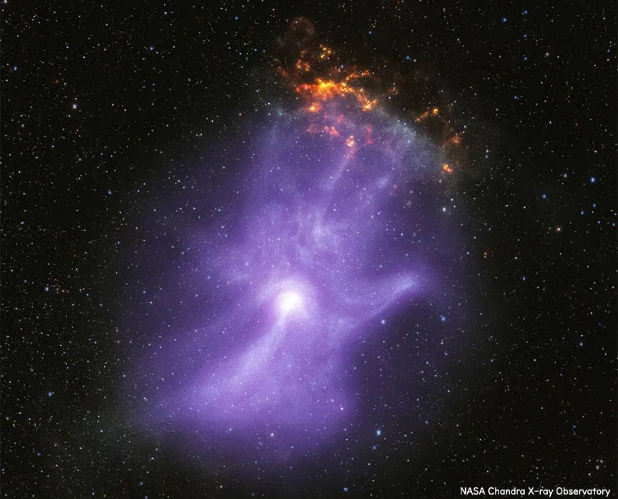 手の形をしたパルサー星雲の構造体