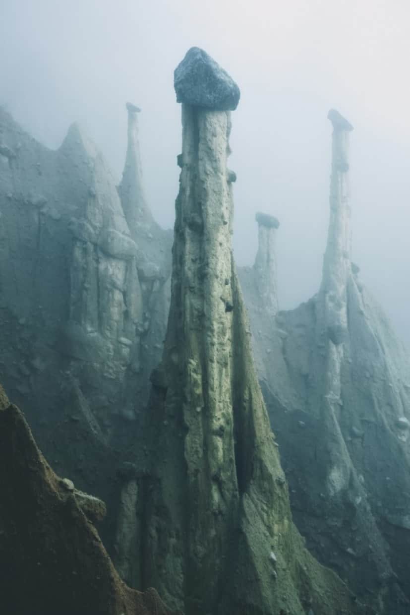 霧の中にそそり立つ幻想的な柱 地のピラミッド が立ち並ぶアルプスの幻想的風景 カラパイア 霧の中にそそり立つ幻想的な柱 地のピラミッド が立ち並ぶアルプスの幻想的風景 カラパイア