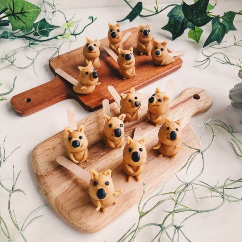 なつかしの味がご家庭で簡単に 見た目もかわいい クアッカワラビー型きなこ棒のレシピ ネトメシ カラパイア