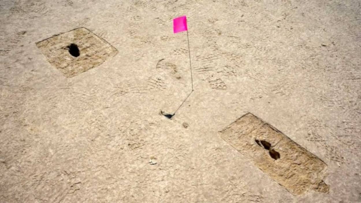 砂漠で発見された古代狩猟民族の足跡