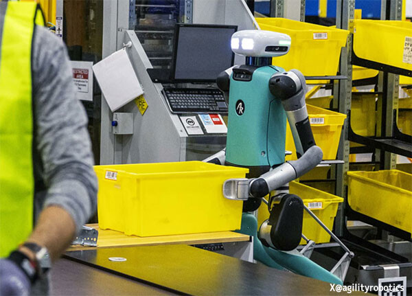 Amazonの倉庫でついに人型ロボットが働き始めた。2足歩行で作業を行う