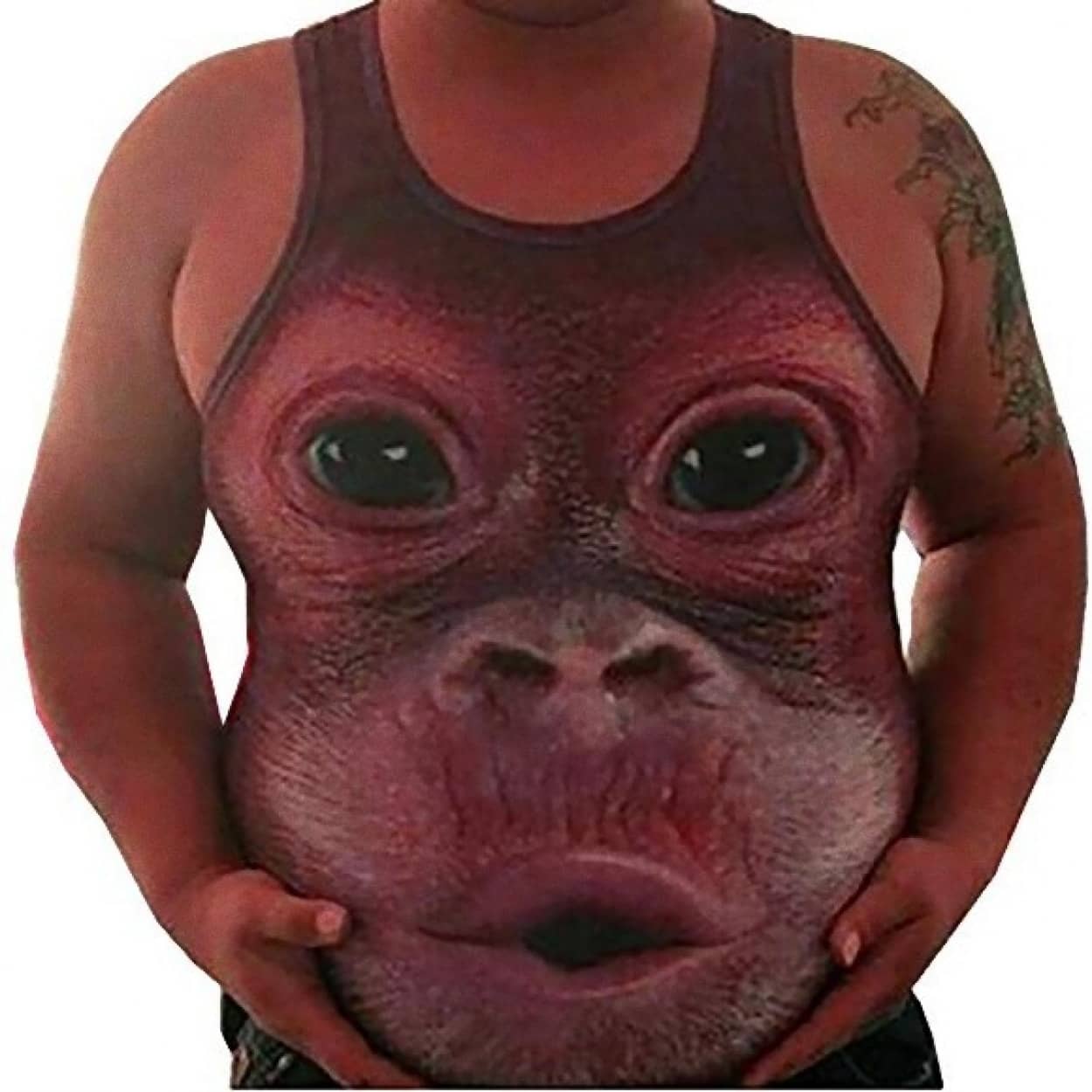 メタボ有利 めっちゃリアルな腹芸ができる3dモンキープリントのタンクトップ カラパイア