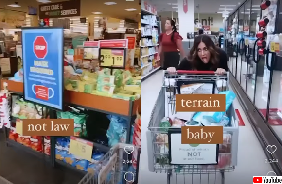 コロナは怖くないと、アメリカのスーパーでに様々なものを舐めまくる女性が出現し物議を醸す