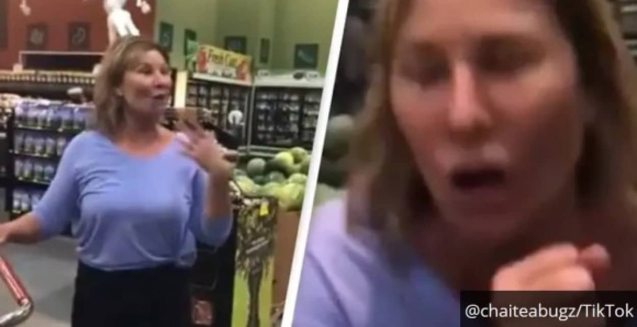 アメリカのスーパーでノーマスクで他の客に咳を吹きかける女性が出現