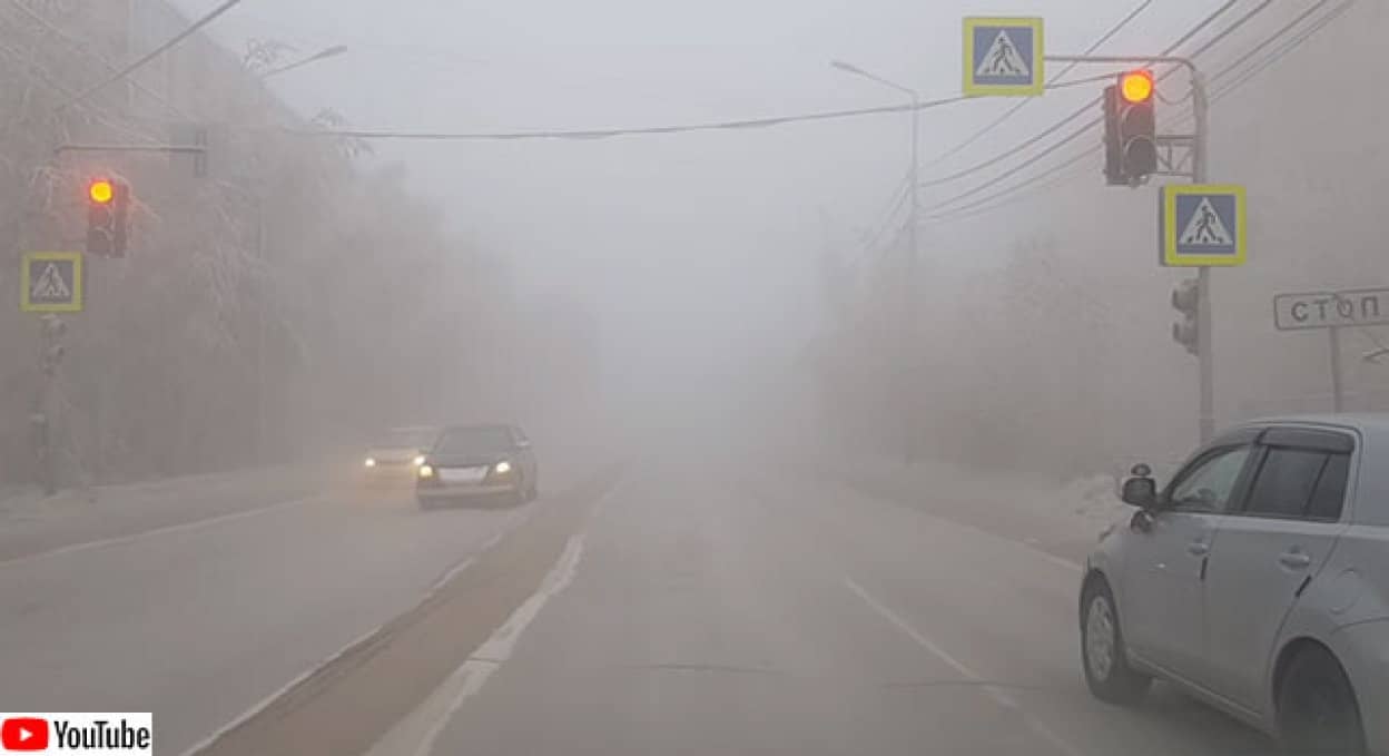 ロシア、ヤフーつくの-49℃の道路状況