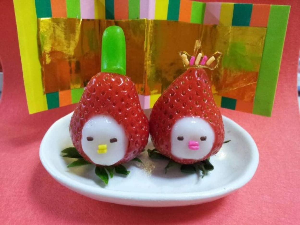 ネトメシ ひな祭りなのでイチゴ大福おひなさまを作ってみた 勢いに乗ってスライムいちごも作っちまった カラパイア