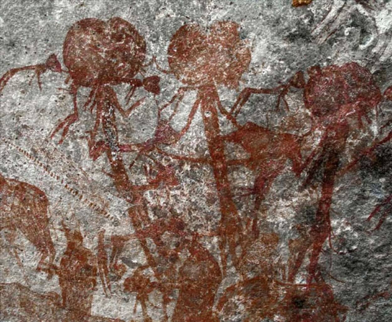 ヒューマノイド?エイリアン?古代の奇妙な岩絵