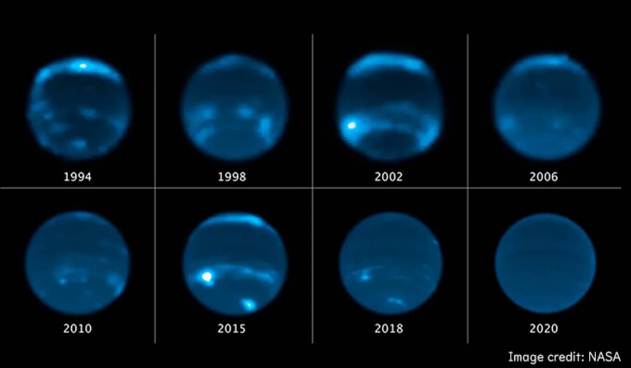 海王星の雲が消滅m太陽活動周期の影響