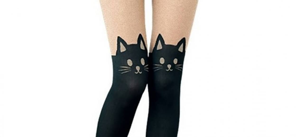 膝小僧に飼える猫 猫タイツ カラパイア