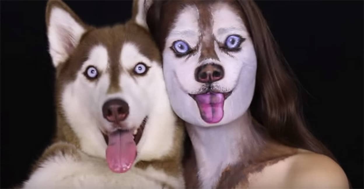 愛犬のシベリアンハスキーを愛しすぎた飼い主のハスキーメイク カラパイア 愛犬のシベリアンハスキーを愛しすぎた飼い主のハスキーメイク カラパイア