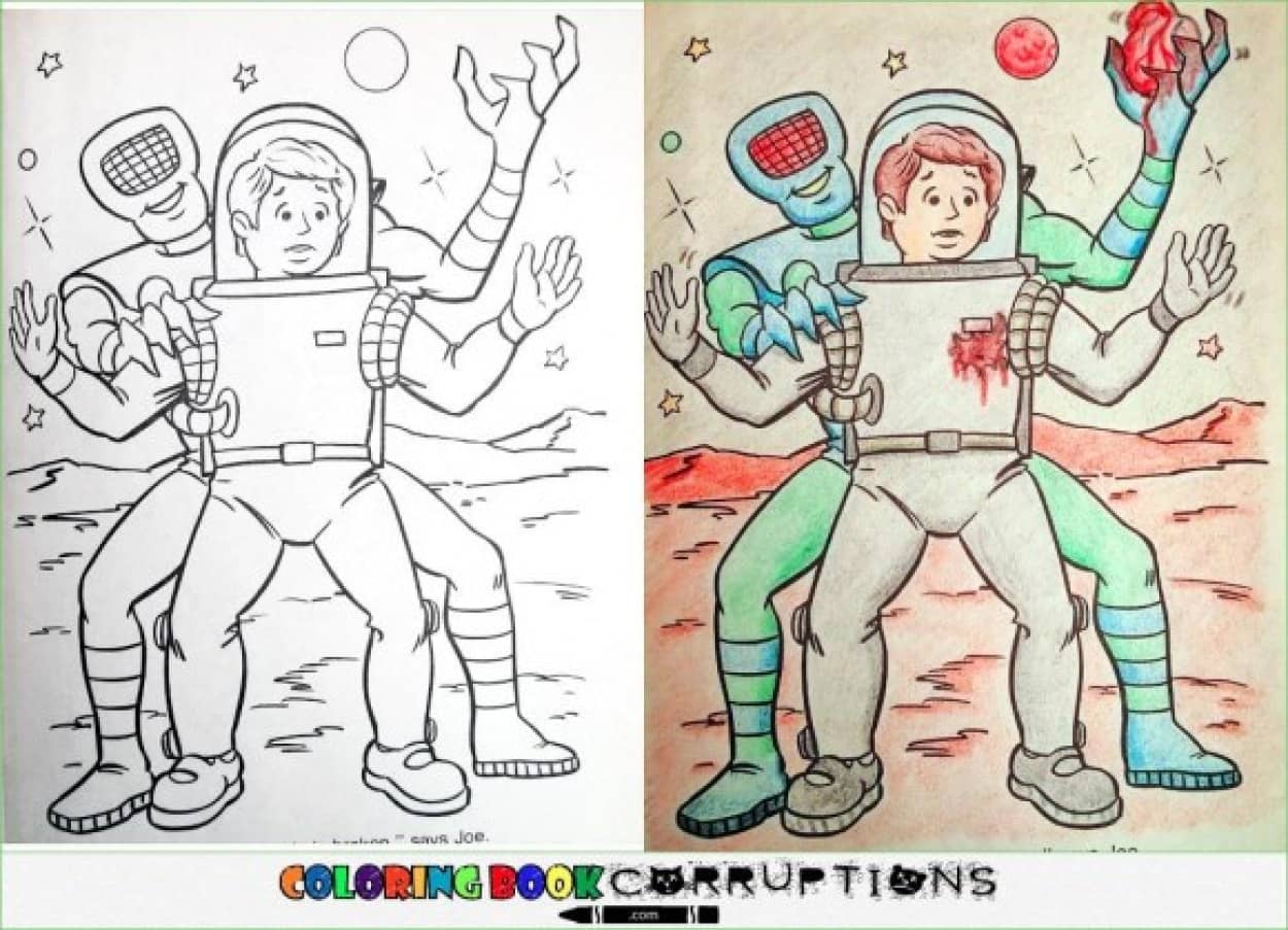 子どものぬり絵を取り上げて悲惨な感じに仕上げてみた カラパイア