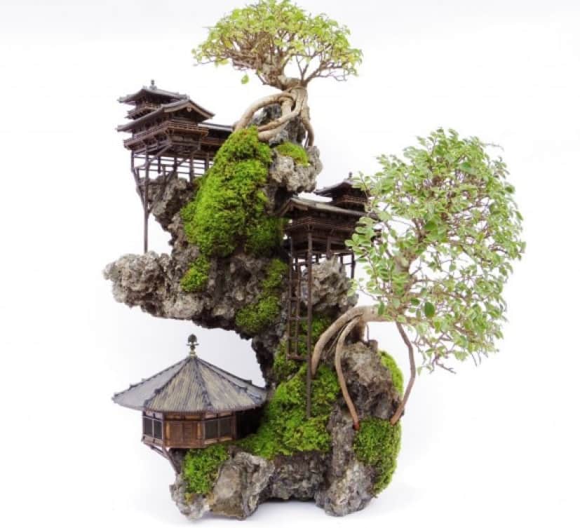 御利益ありそう 仏像が盆栽と融合 守られている感が半端ないし芸術性も高い 仏像盆栽 カラパイア