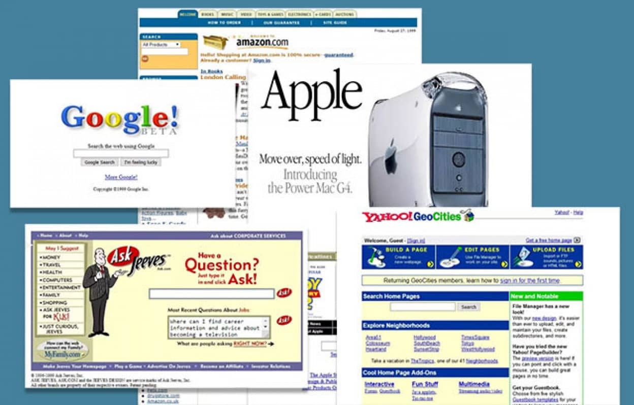 1999年のウェブサイトデザイン