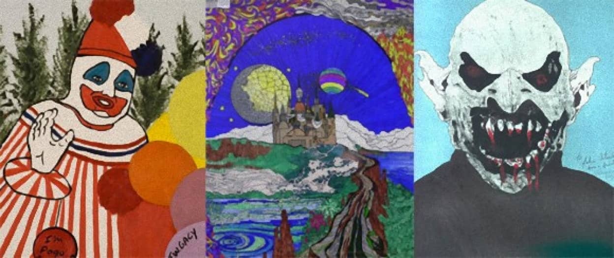 ジョン・ウェイン・ゲイシー　アート 絵　絵画　シリアルキラー　ピエロ ポゴ ジョン・ウェイン・ゲイシー - ピエロ ポゴ 連続殺人犯 ダーク