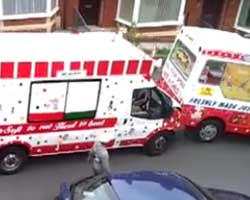 アイスクリーム抗争勃発 住宅街でアイスクリームトラックが車ごとアタック イギリス カラパイア