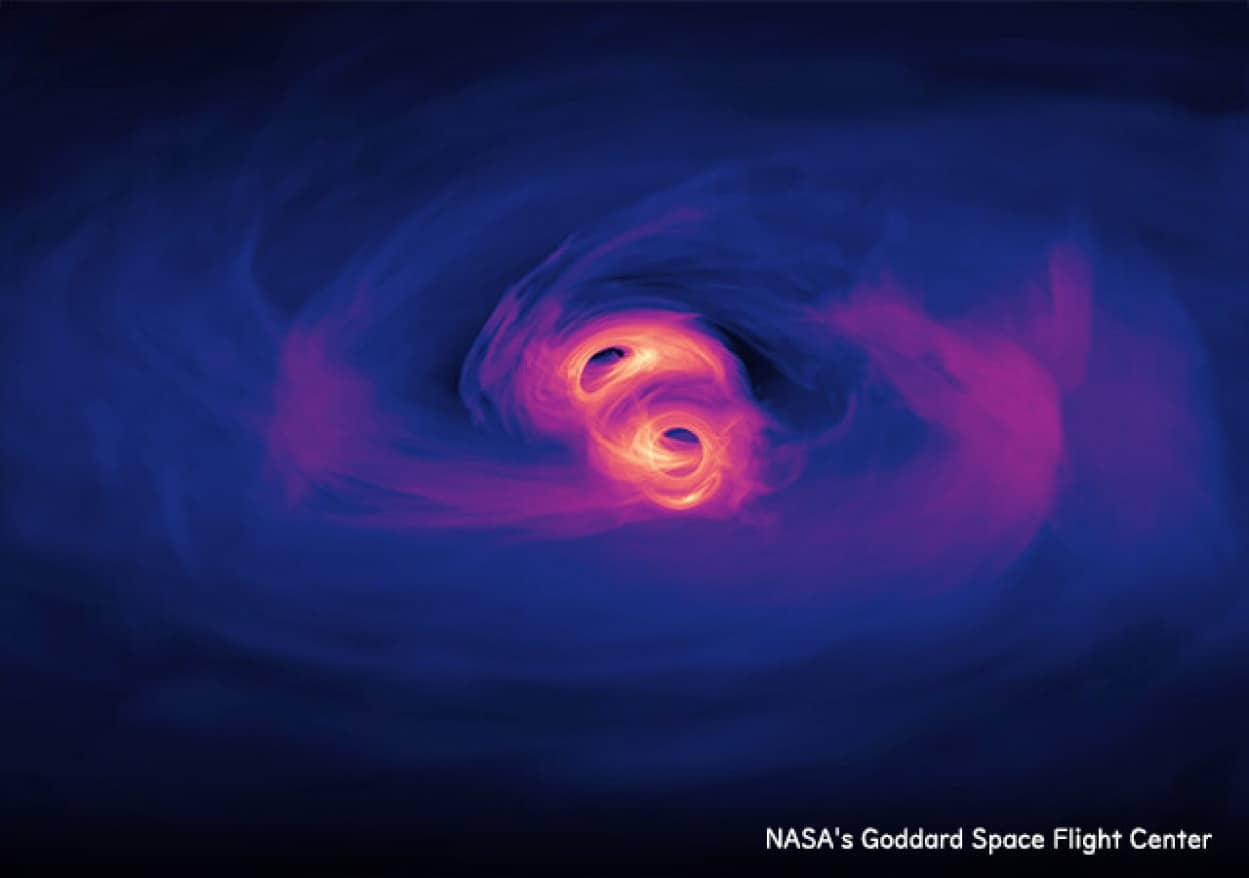 宇宙でもっとも明るい銀河は、双子のブラックホールが合体して作り上げている可能性