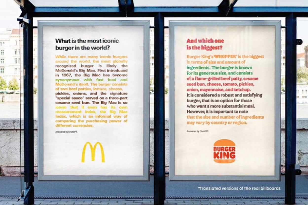 マクドナルドとバーガーキングがChatGPTを使った広告で張り合う