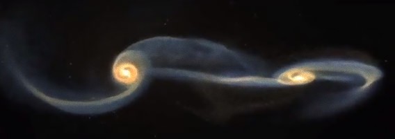 40億年後 天の川銀河とアンドロメダ銀河が衝突する瞬間をシミュレーションした映像 カラパイア 40億年後 天の川銀河とアンドロメダ銀河が衝突する瞬間をシミュレーションした映像 カラパイア
