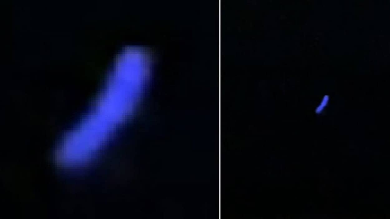 ハワイに出現したチューブ状の青いUFO