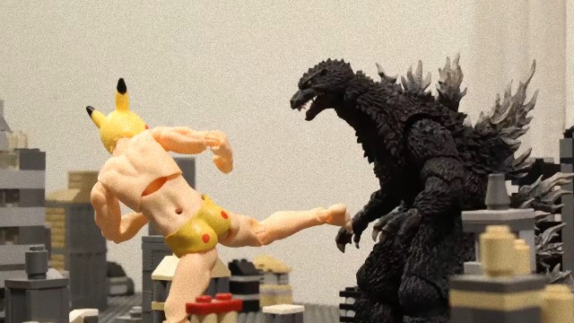 ピカチュウめいたマッチョマンが肉体のみで歴代のゴジラと戦うストップモーションフィルム Pexachu Vs Godzilla カラパイア