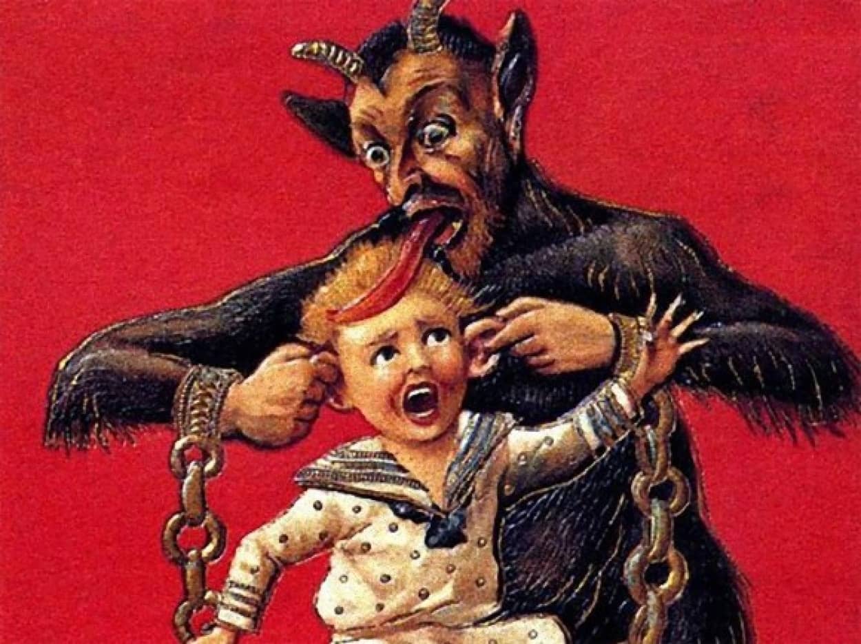 本当に怖い 暗黒のサンタクロース クランプス が描かれたクリスマスカード カラパイア