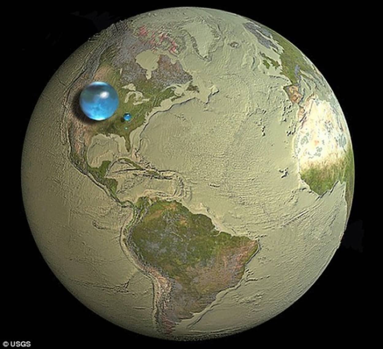 地球は水の惑星って言うけど実際にはこれっぽっち 地球にあるすべての水を一か所に集めた1枚の画像 カラパイア 地球は水の惑星って言うけど実際にはこれっぽっち 地球にあるすべての水を一か所に集めた1枚の画像 カラパイア