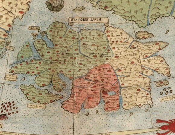 日本の地図も 16世紀に描かれたファンタジー盛りだくさんの世界地図がデジタル化公開 イタリア カラパイア