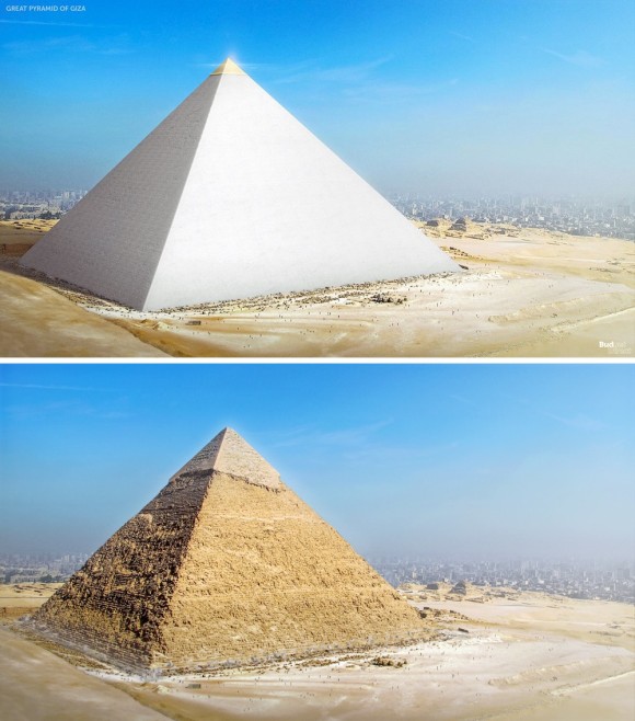 ギザの大ピラミッドは最初は白く輝いていた エジプト カラパイア
