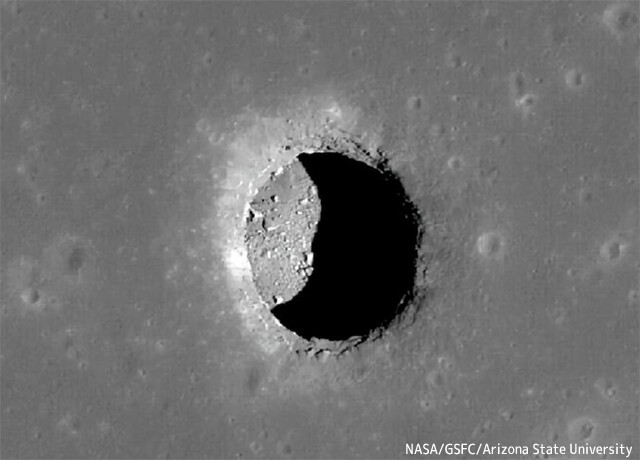 月に人間にとって快適な温度の穴が発見される