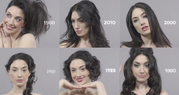 過去100年間における女性の美意識の変化を1分間で見られる動画