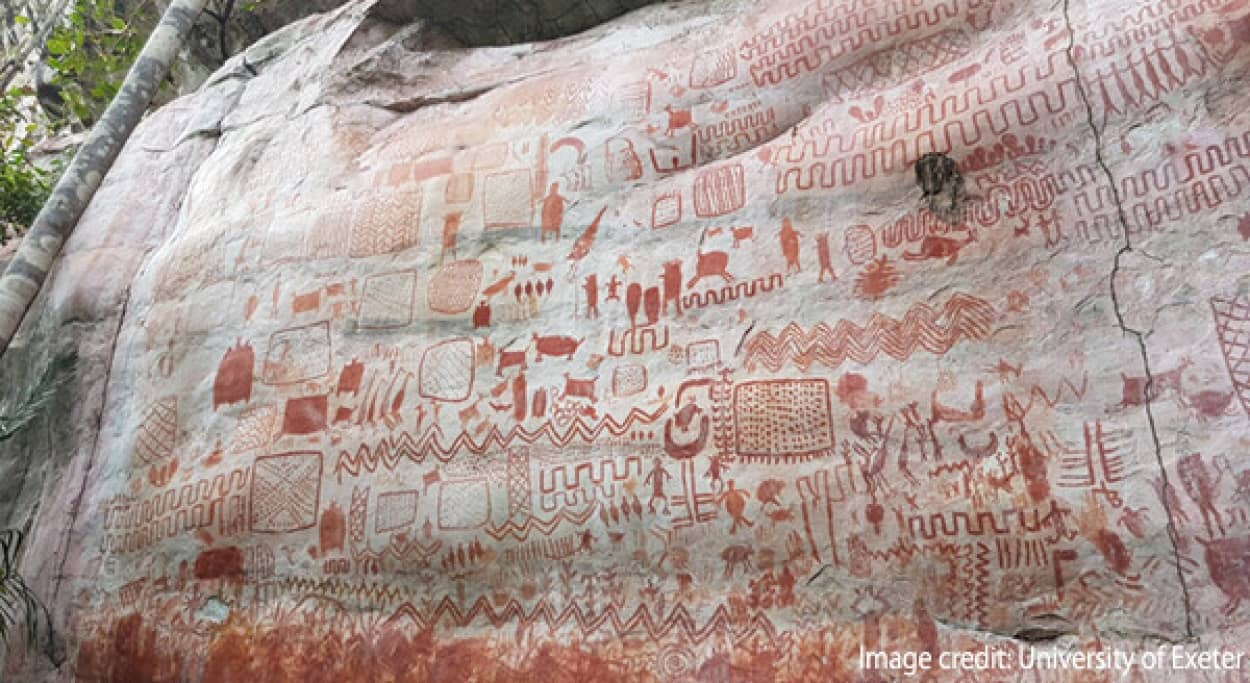 見事な岩絵の発見により現生人類は1万3千年にコロンビアに到着していたことが判明