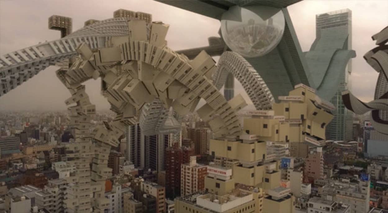 近未来 意志を持った大阪のビルが自由に動き回るカオスな世界 カラパイア