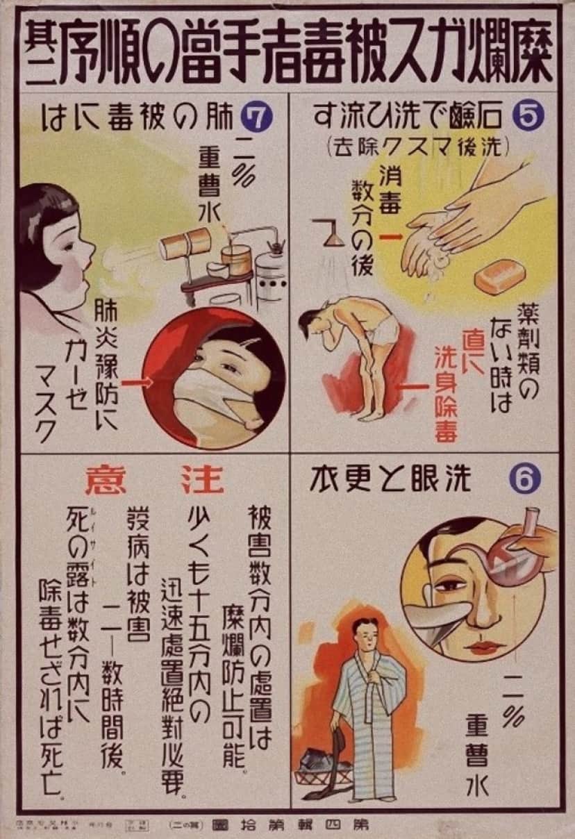 戦時中の毒ガス攻撃に備えて 防衛を呼びかける日本のポスター 1938年 カラパイア