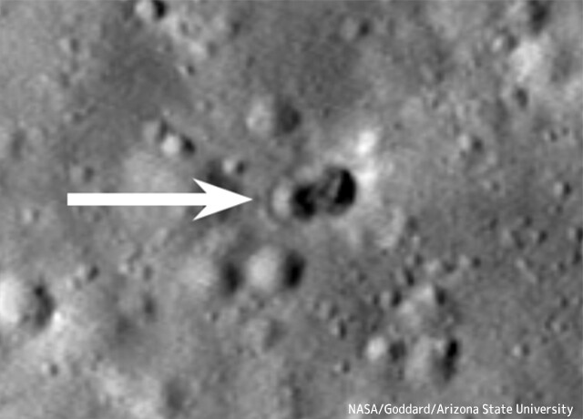 月面で発見された不可解なダブルクレーター、謎の宇宙船が衝突か？