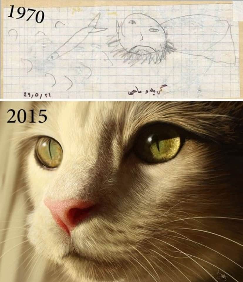 好きこそものの上手なれ 絵が好きで何年も描き続けた人の成果がわかるビフォア アフター比較絵 カラパイア 好きこそものの上手なれ 絵が好きで何年も描き続けた人の成果がわかるビフォア アフター比較絵 カラパイア