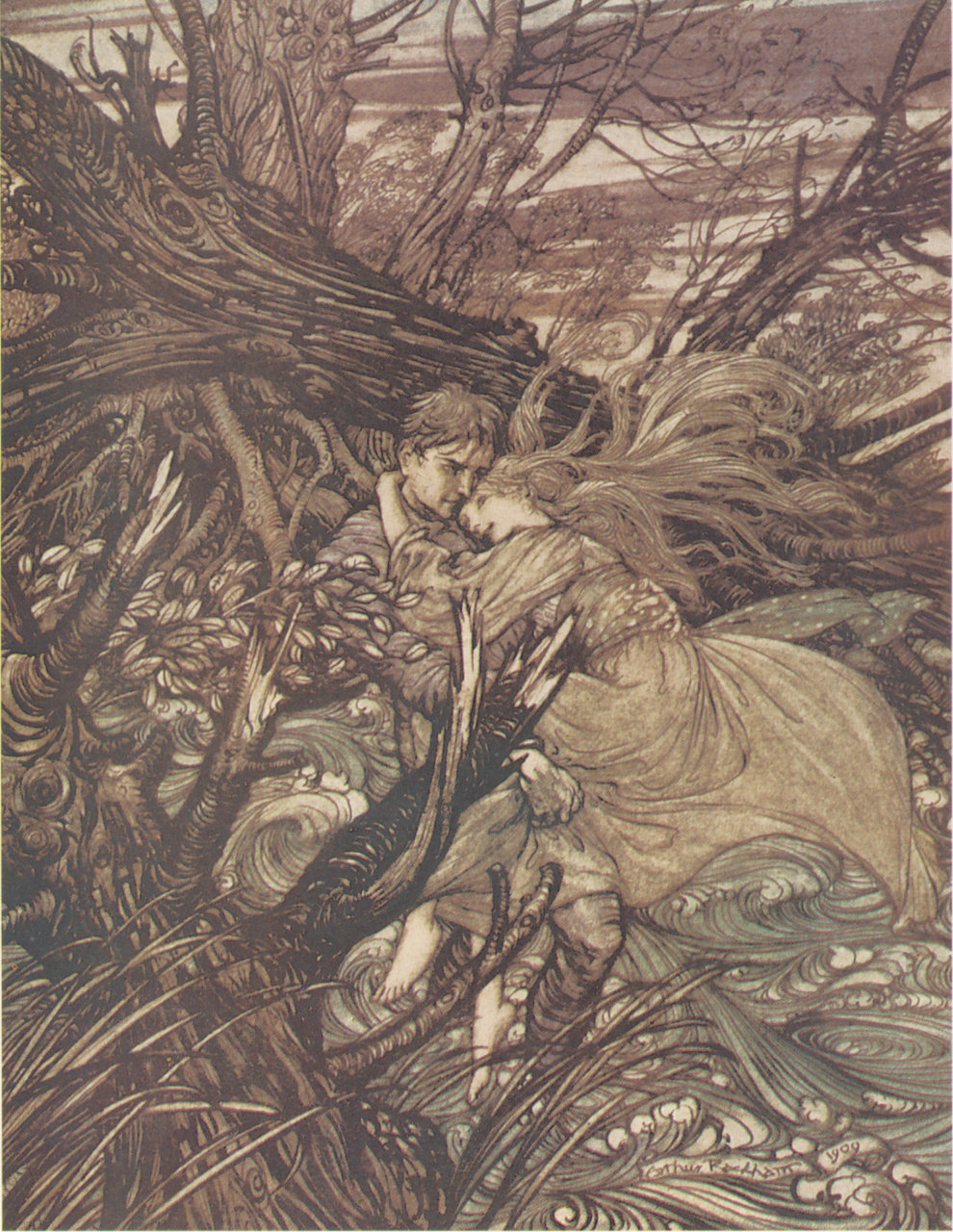 UNDINE ウンディーネ アーサー・ラッカムの挿絵画像イラスト② : 著作