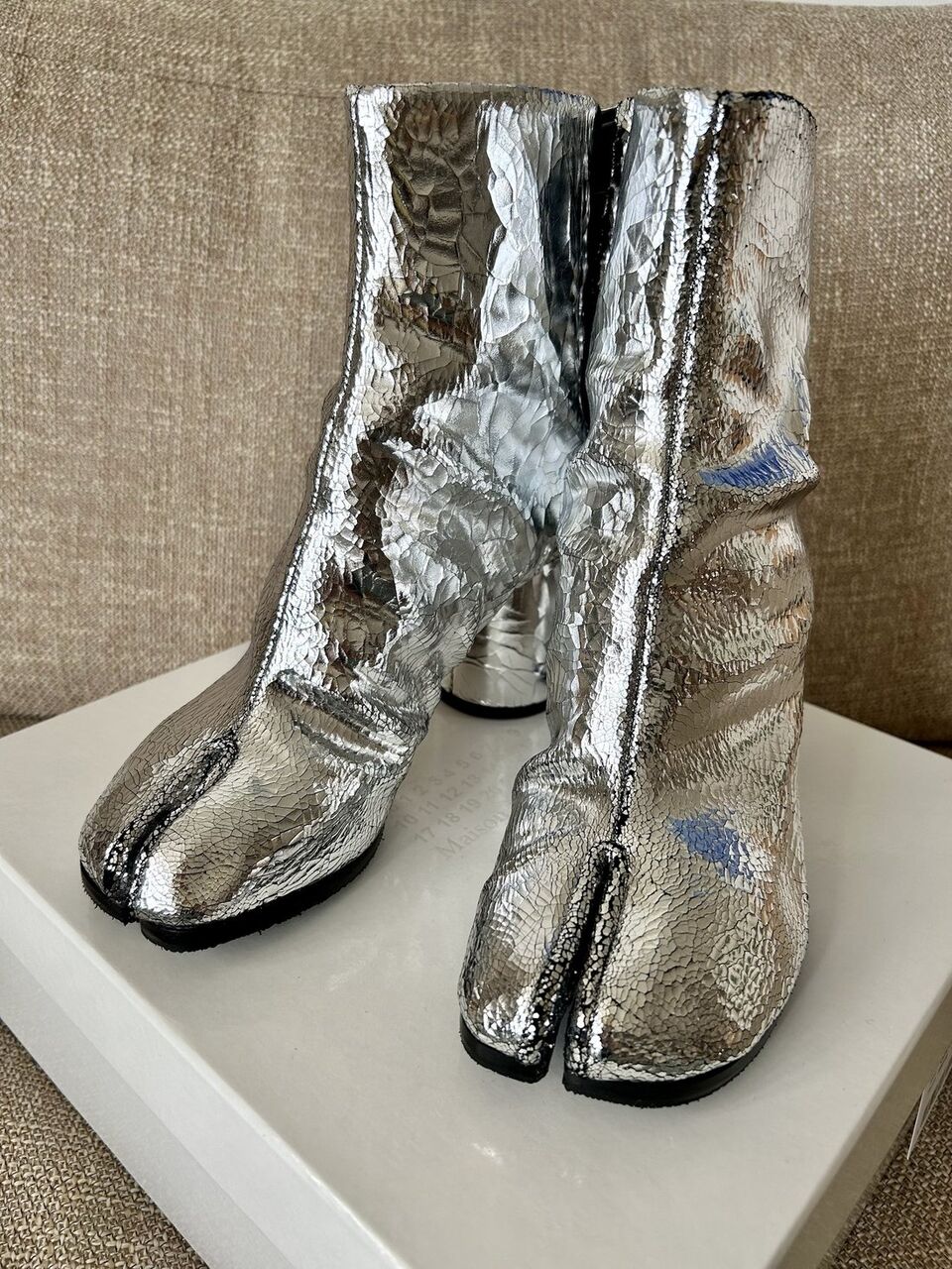 Maison 配っ Margiela 足袋ブーツ ブロークンミラー37 Maison 配っ Margiela 足袋ブーツ ブロークンミラー37