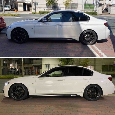 ス*ん様 BMW 3シリーズ　F30 zoomダウンサス BMW F30 3シリーズ ローダウン♪ダウンサス交換 ﾎｲｰﾙ装着