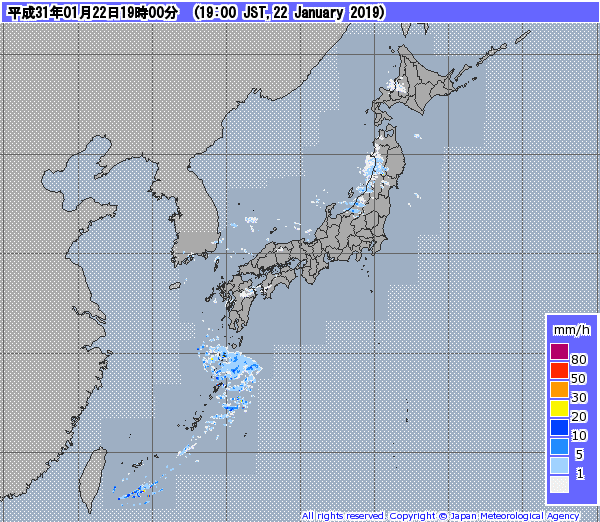 全国レーダー07時まで190123