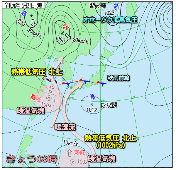 天気図アニメ190821