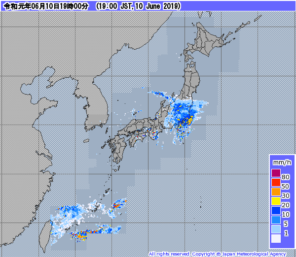 全国レーダー07時まで190611