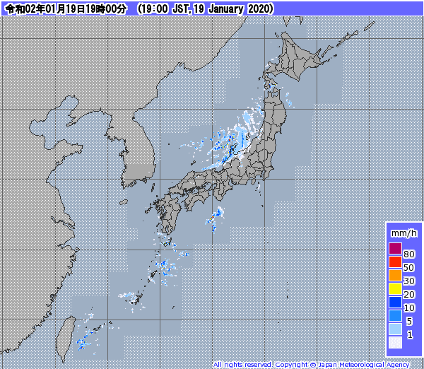 全国レーダー07時まで200120