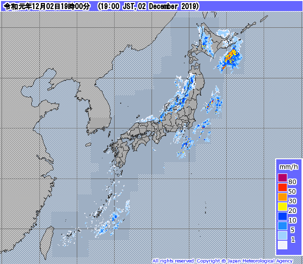 全国レーダー07時まで191203