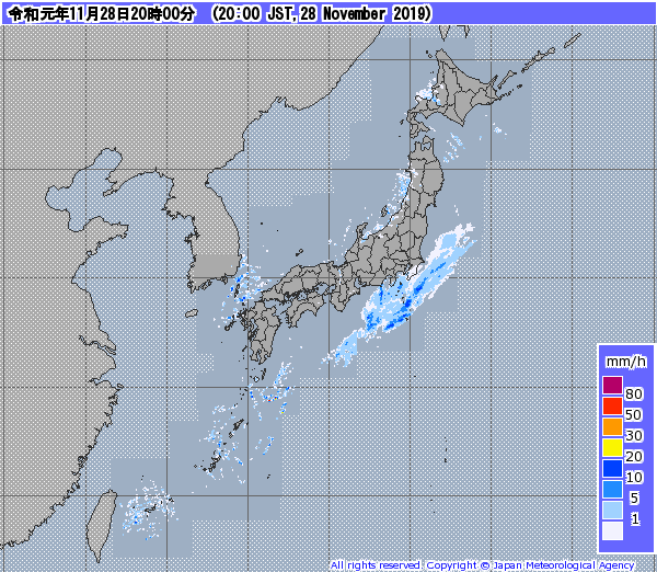 全国レーダー08時まで191129